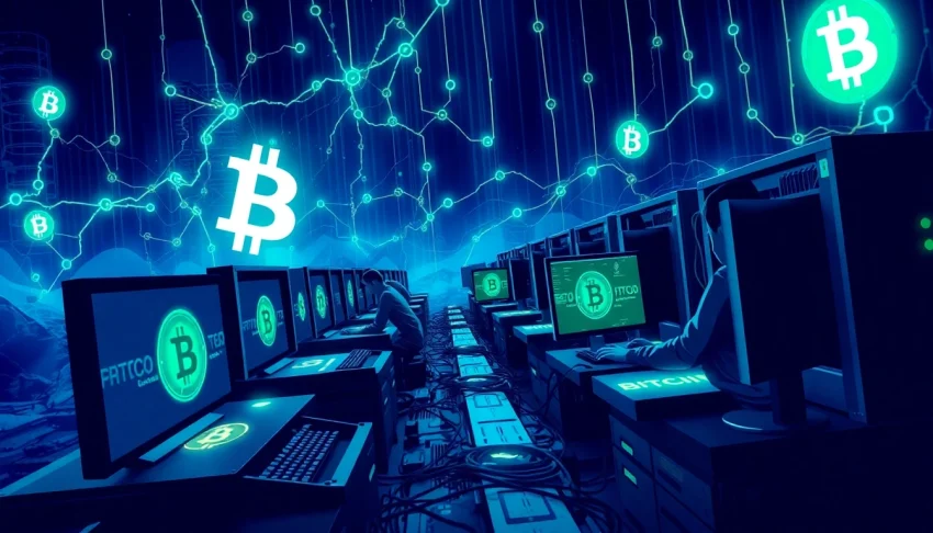 Engage in Bitcoin mining with powerful graphics cards and vibrant blockchain technology.